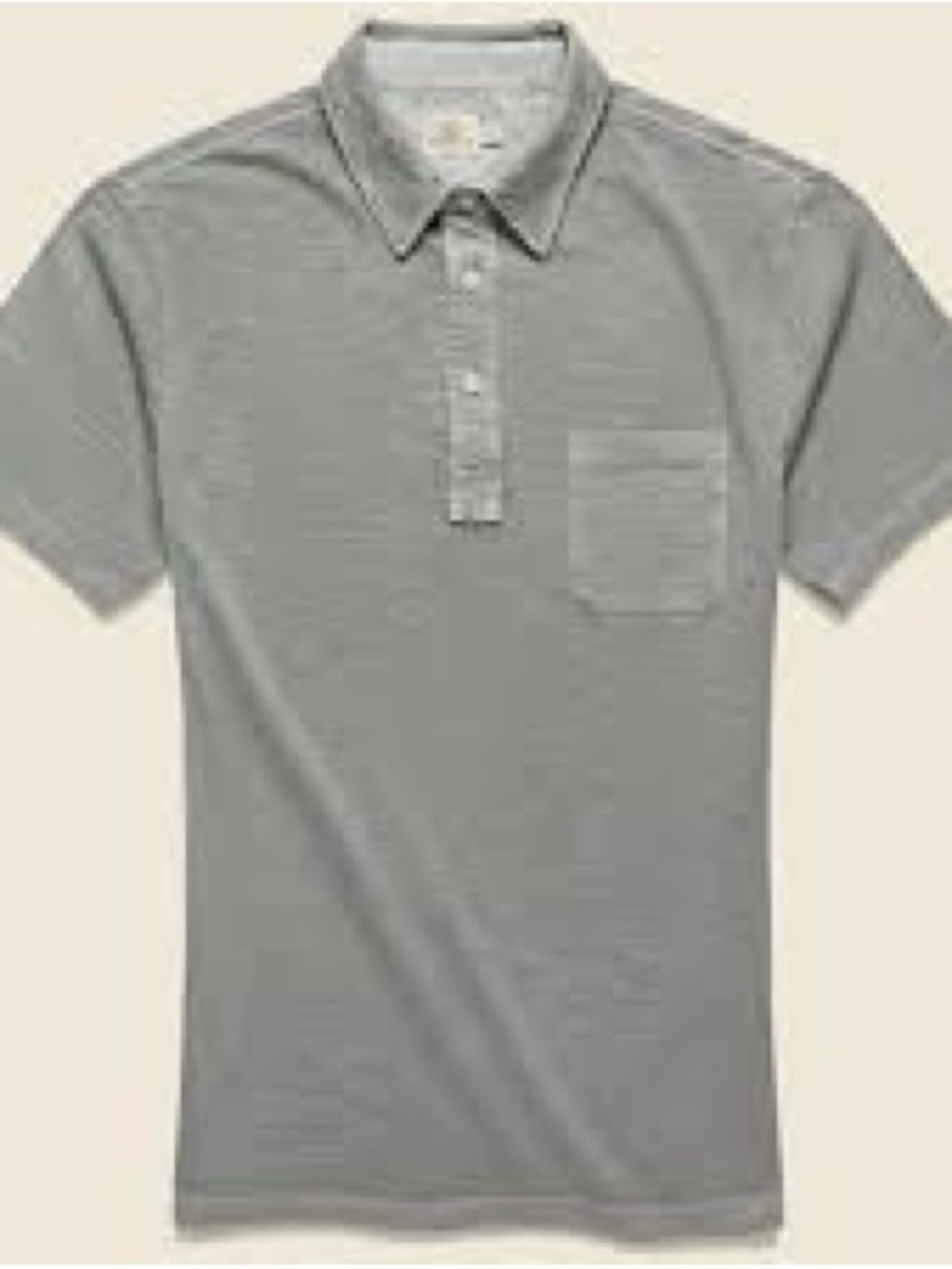 Faherty Men's Sun Washed Gray Short-Sleeve Polo  (B1)